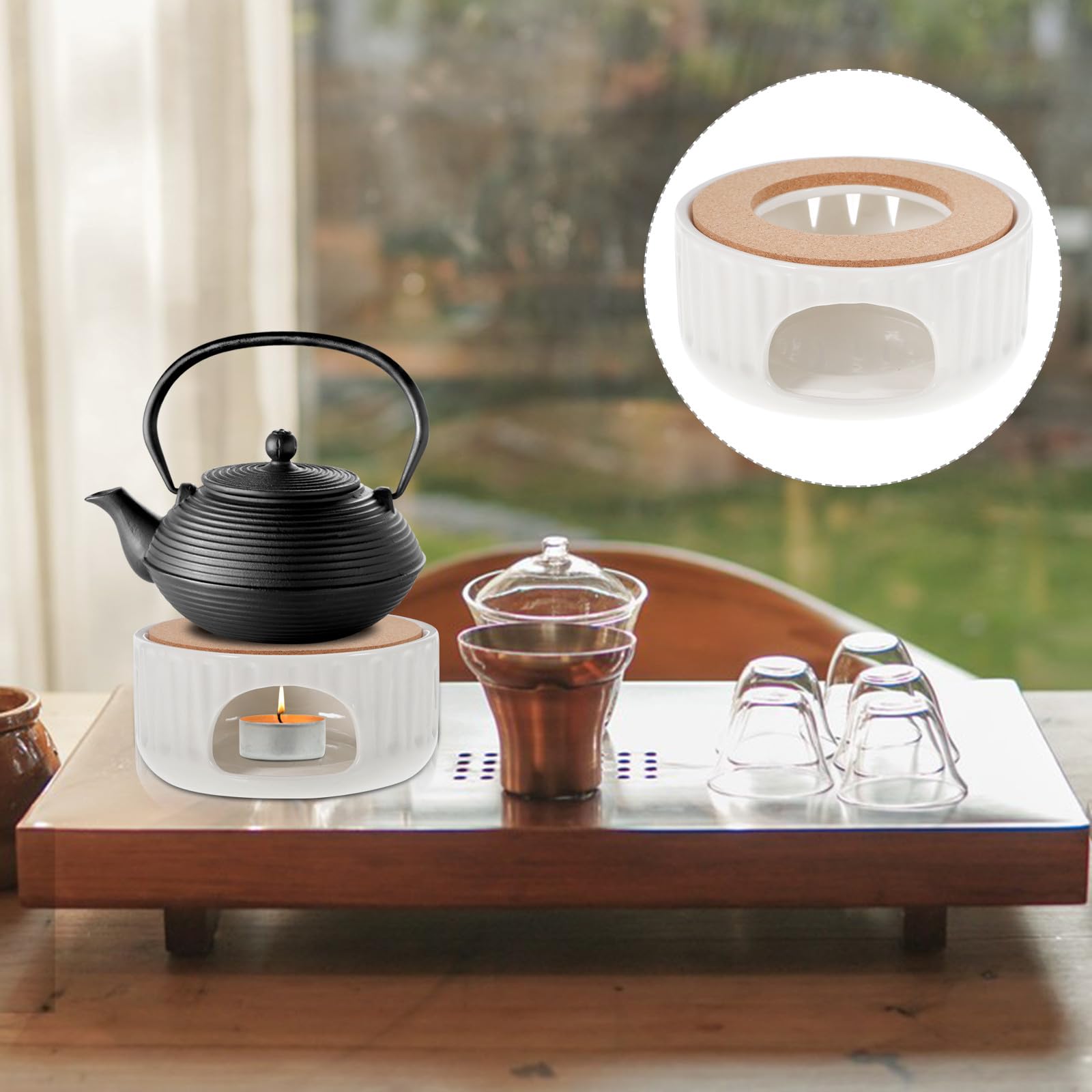 TOYANDONA Calentador de Tetera Cerámico Soporte para Tetera de Cerámica para Hacer Té Decoración Hogar