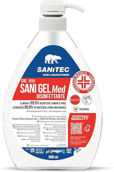 Sanitec Sani Gel Med Disinfettante Mani 600ml