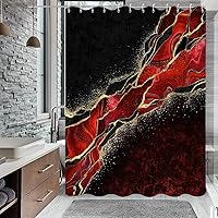 Vista 16 de Cortina de ducha con diseño de mármol verde, verde azulado y blanco degradado, moderna, abstracta, de lujo, ondas, decoración del hogar, tela