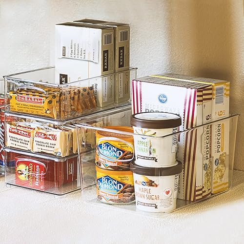 Miniatura 5 de Sorbus Juego de 8 organizadores transparentes para refrigerador, contenedores para refrigerador y despensa para organizar alimentos, 2 tamaños