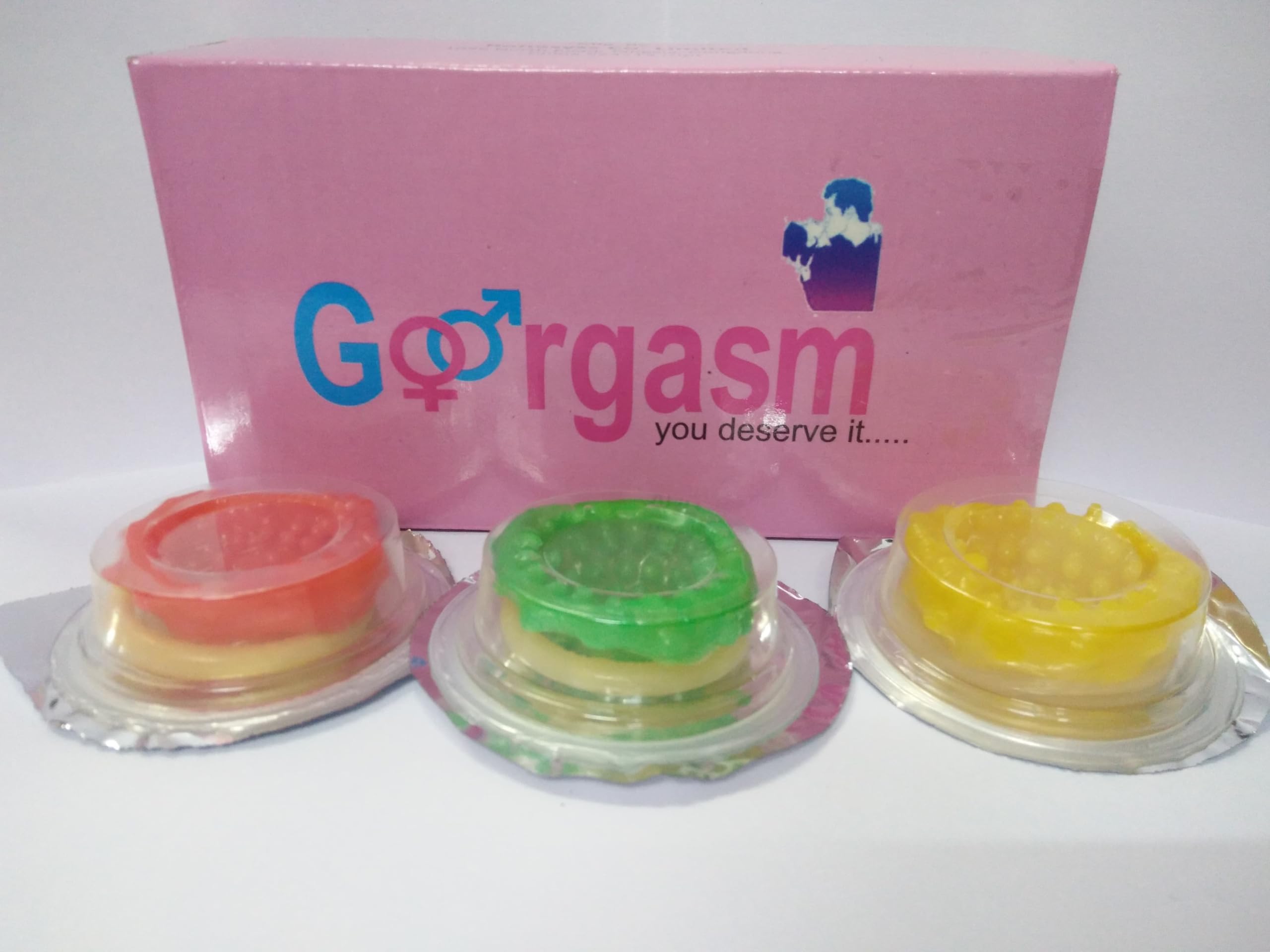 Goorgasm Long Dotted Latex Rubber Male Condoms Color Spike Condoms For Men(Pack of 3)