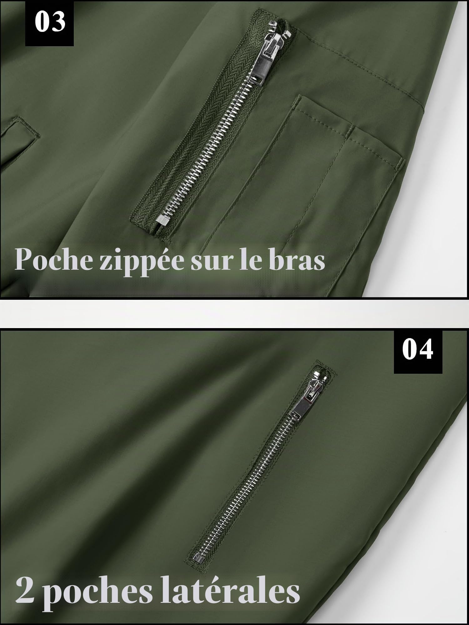 TACVASEN Veste Homme Mi Saison Imperméable Bombers Homme Coupe Vent avec Plusieurs Poches