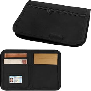 Car Registration and Insurance Holder with Multi-compartment Design,Zippered Car Document Holder for Driving License/Documents,Portable Cars Glove Box Organizer