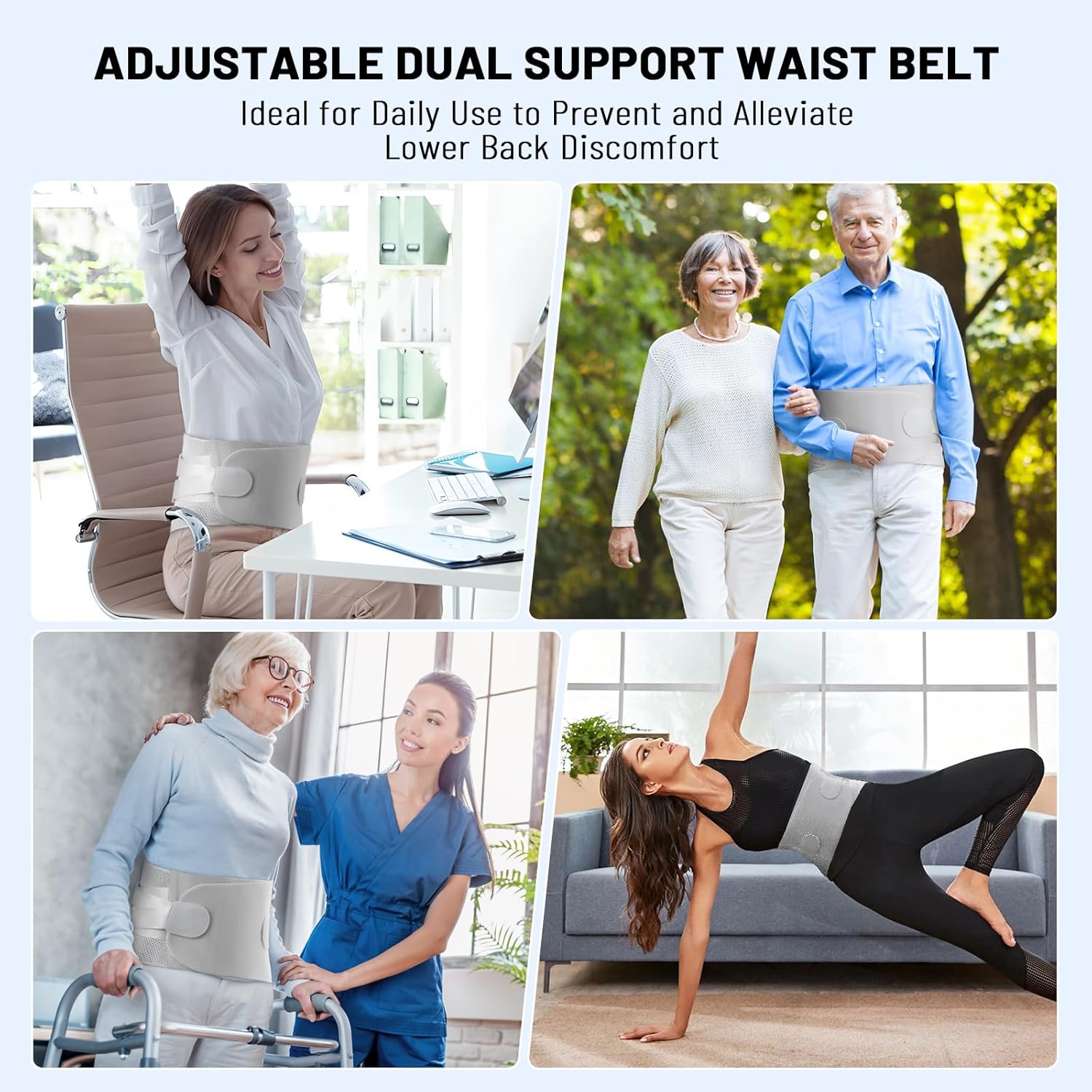 Extra Large Adjustable Back Brace-Size XXXL(Belly 61.0-68.9 in),360°Support with Removable Triangle Pad,Breathable and Durable,Ideal for Long Hours at Work and Housework. - Image 8