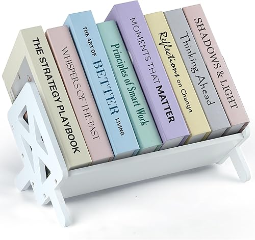 Miniatura 11 de Bunkal Estantería de escritorio de bambú: organizador de mesa inclinada para libros de cocina, CD, revistas, portátil, estantería pequeña para el