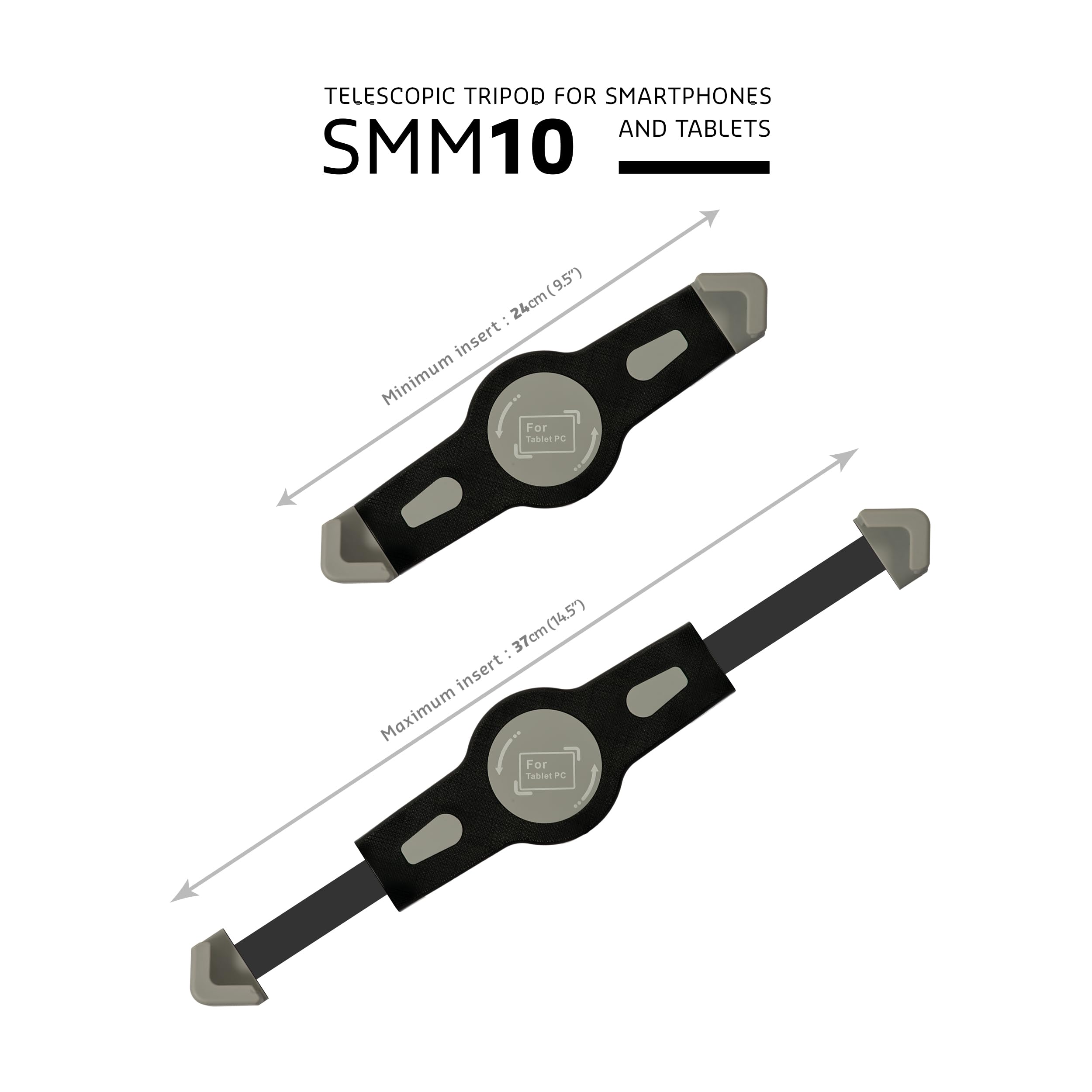 Ibiza - SMM10 - Trípode telescópico para Smartphone y Tablet - Rotación 360° - Inclinable - Bolsa de Transporte incluida