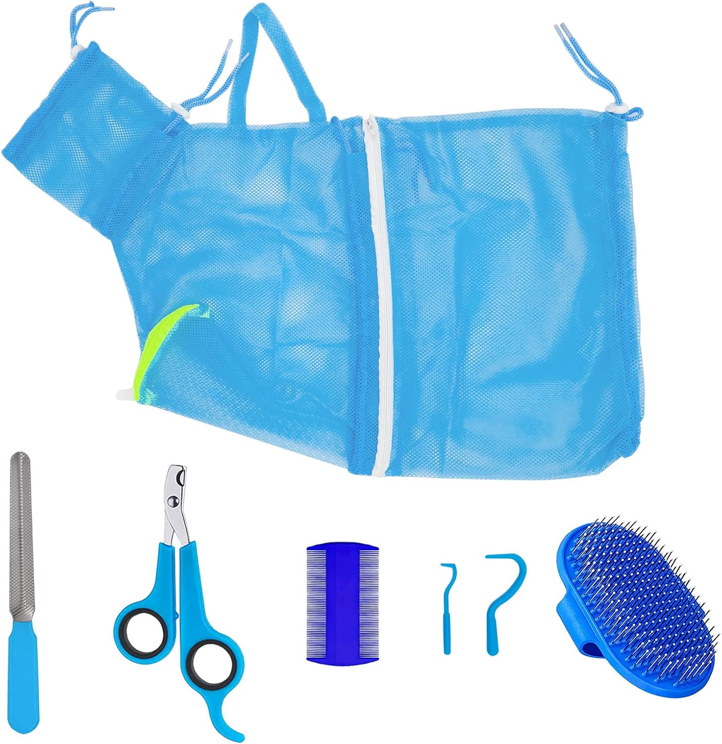 7 Pieces Cat Bathing Bag Set,Dog Washing Grooming