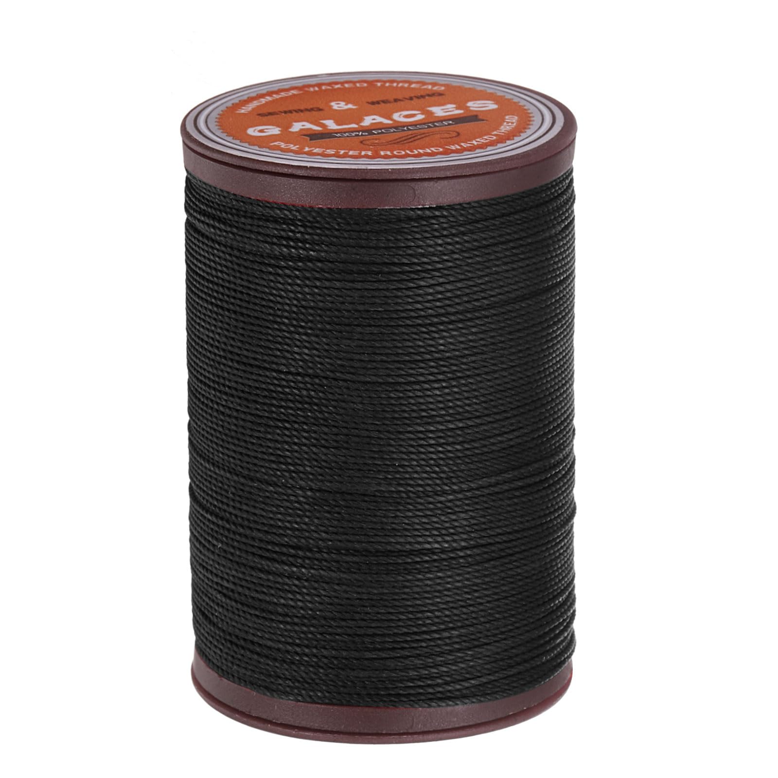 sourcing map Round Leather Sewing Waxed Thread, 80m / 87 Yards Wax Polyester String, 0.55mm Waxed Stitching Cord for Leather Crafts, Bookbinding, Bracelets Braided, Black