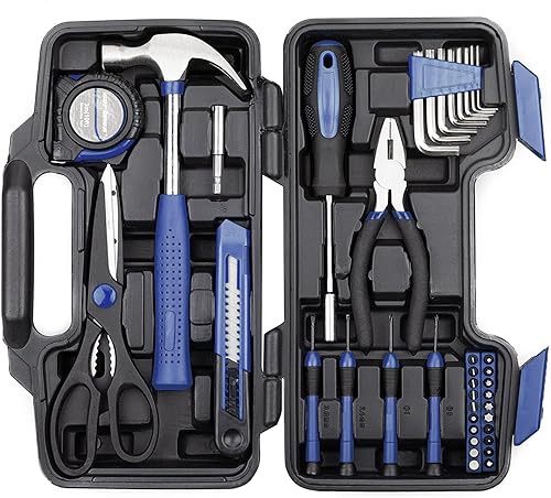 Miniatura 3 de Power Source - Juego de herramientas de 39 piezas con caja de herramientas de almacenamiento para mejoras y reparaciones del hogar, ideal para uso