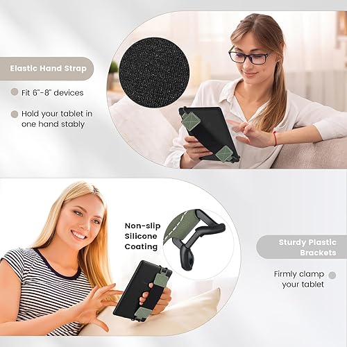 Miniatura 5 de MoKo Correa de mano de seguridad para tablet eReaderFire de 6 a 8 pulgadas, KindleKoboVoyagaLenovoSony Kindle E-Book, correa de mano elástica