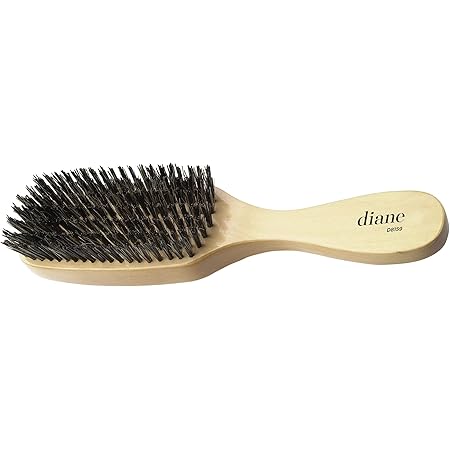 Diane Nylon Reinforced Boar Bristle Brush with Firm Bristles for Thick Coarse Hair – Use for Smoothing, Styling, Wave Styles, Club Handle, D8159