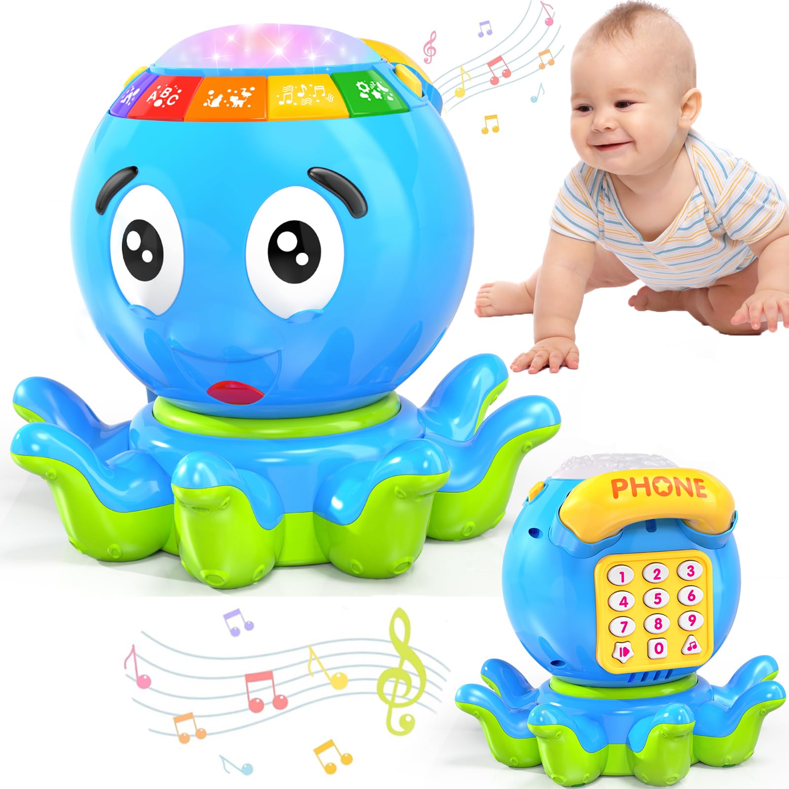 Wanonoo Octopus Crawling Baby Toys
