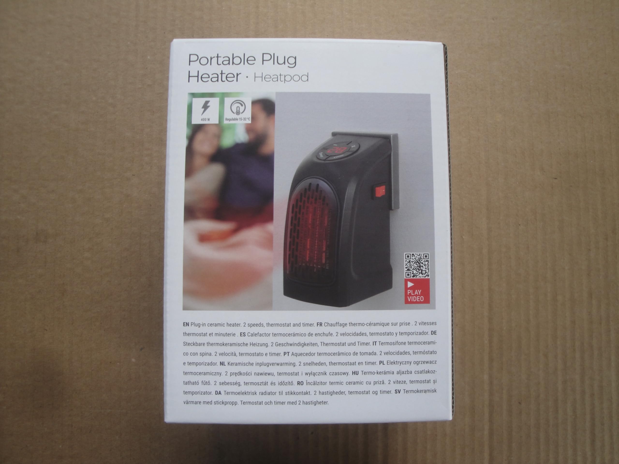 600W y 900W el enchufe de pared Calentador portátil Radiador caliente Máquina doméstica portátil Calor rápido y simple al instante, 600W Blanco