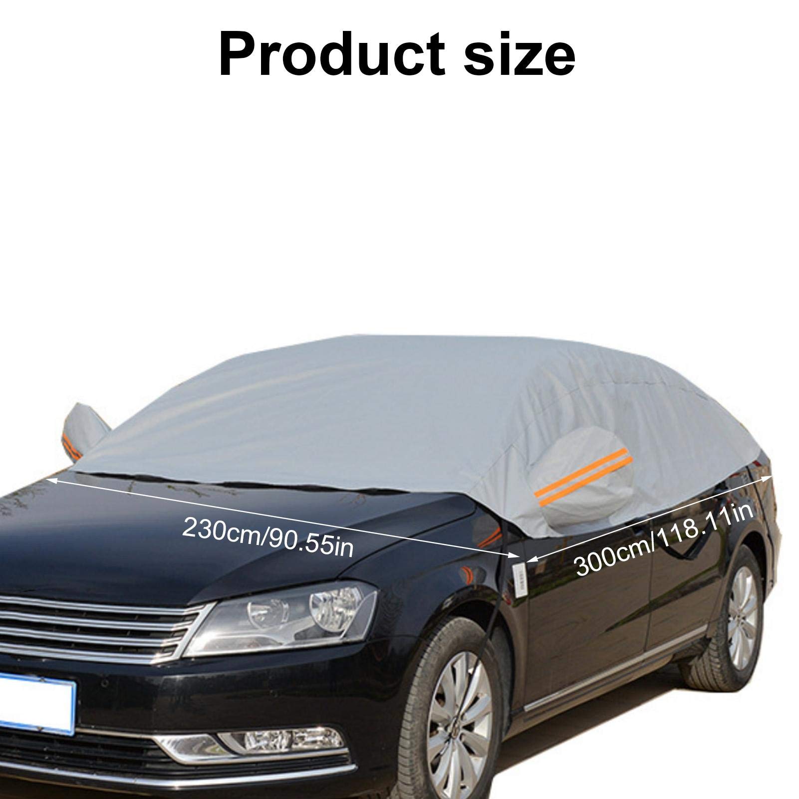Housse Voiture Demi-Garage 300x230cm - Étanche, Anti-Givre, Neige, UV Et Poussière Pour SUV Et Voitures
