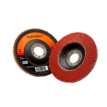 3M Cubitron II Flap Disc 967A, 40+, T29, 7 in x 7/8 in, Pack of 5, Medium Pressure Applications, Light Deburring, Scale Removal, Oxide Removal, Surface Prep