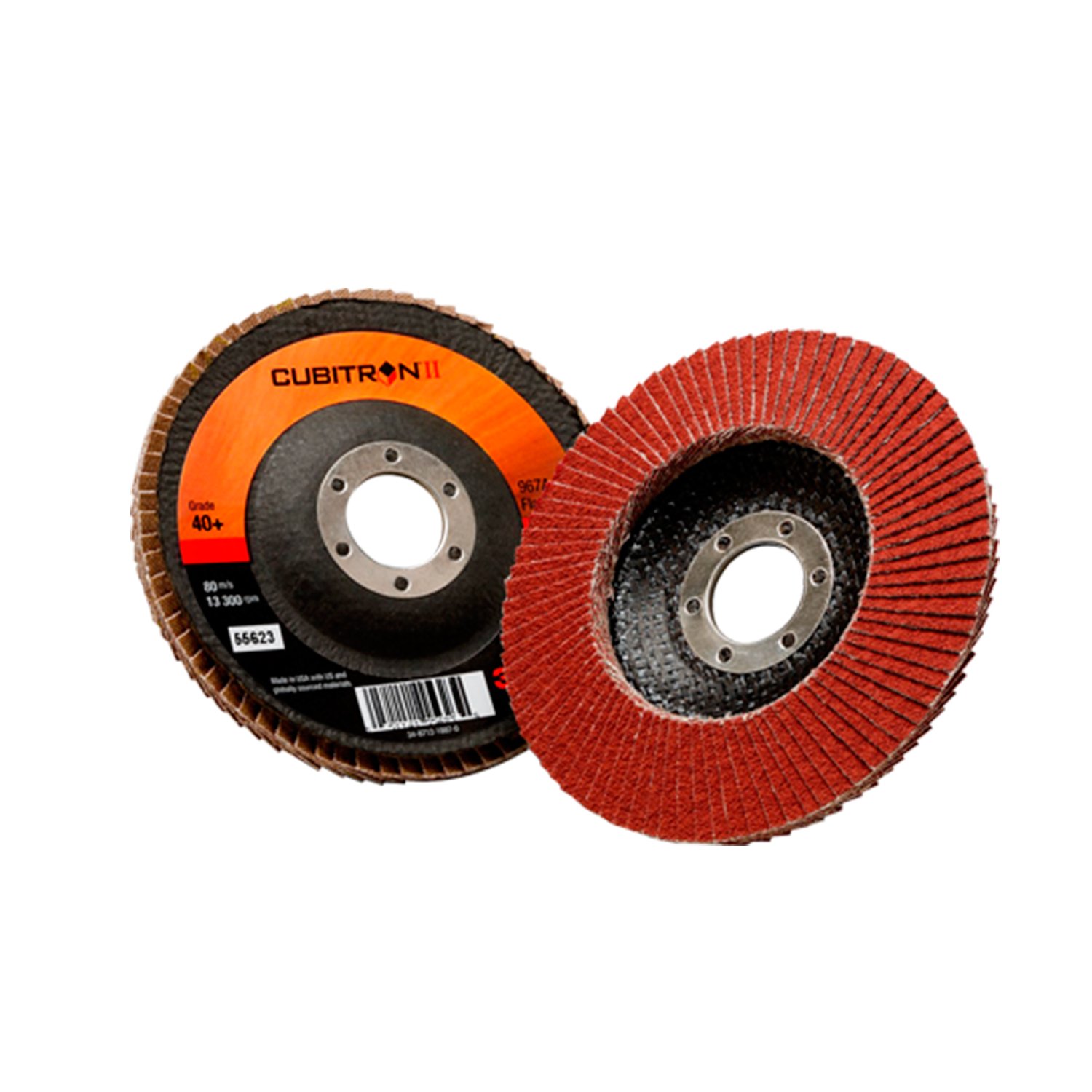 3M Cubitron II Flap Disc 967A, 40+, T27, 4-1/2 in x 7/8