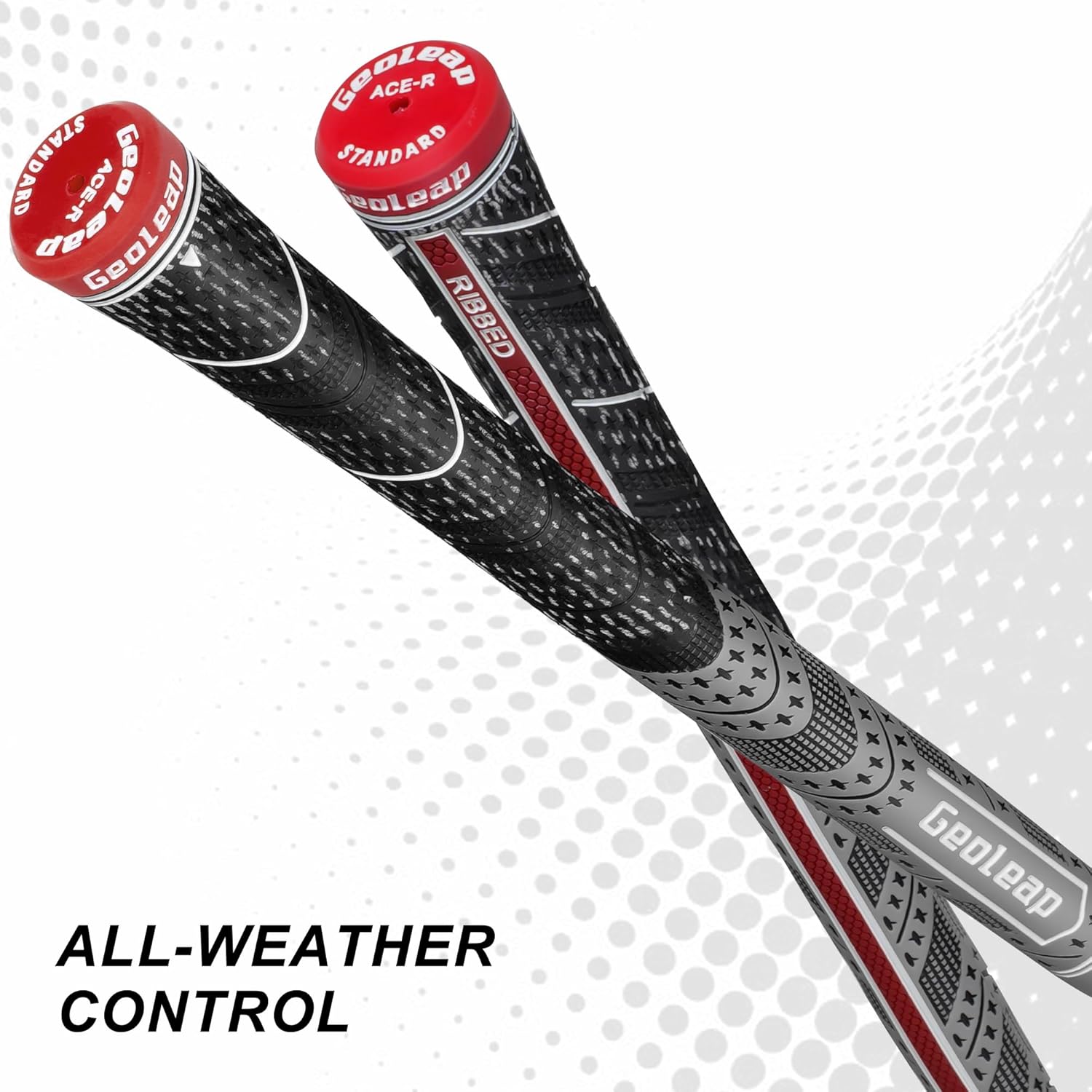 Geoleap Golf Club Grips Set of 13 - Grips with 15 Tapes and Grips with All Repair Kits for Choice,High Feedback with Back Rib Technology,All-weather Performance, Cross Corded Rubber Technology Golf Grips.