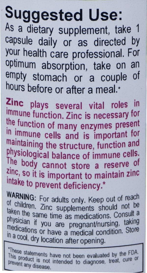 VHR ZINC Bisglycinate Chelate 50mg - Immune Support - High Absorption - No Preservatives. 90 Vegan Capsules - Image 3