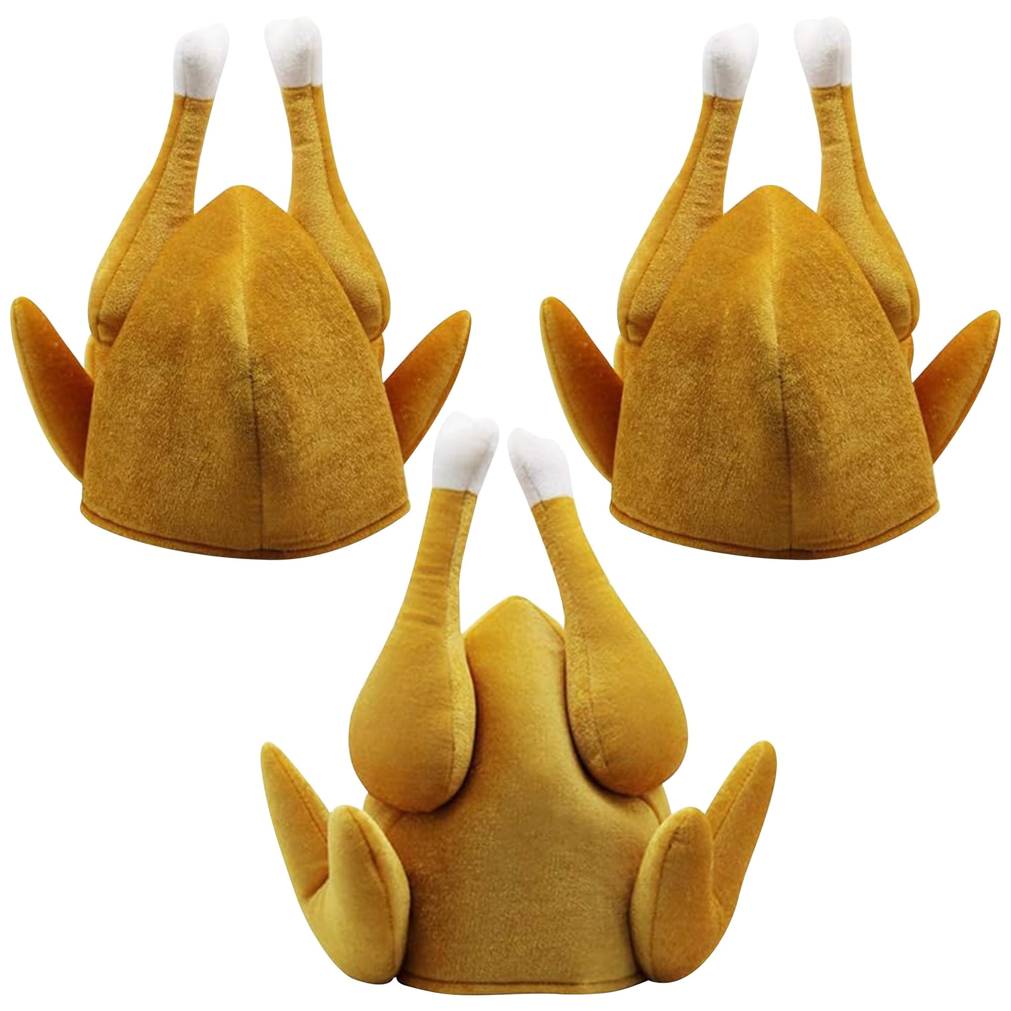 Shrdaepe 3PCS Turkey Hats, Thanksgiving Novelty Roasted Dress Up Hats, Halloween Costume Funny Hat for Christmas Holiday Party Favor Supplies