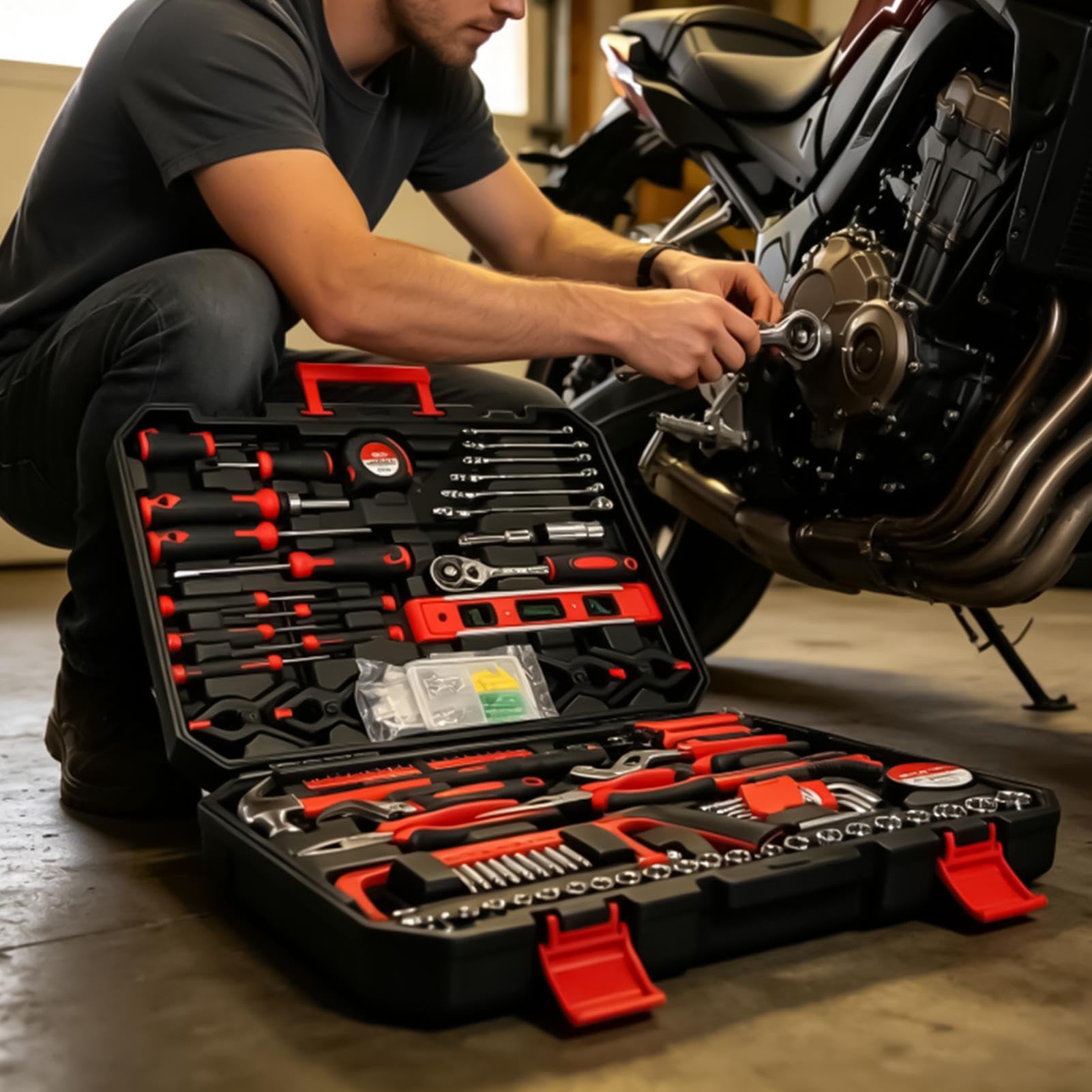 Genérico Kit De Herramientas para Hogar 328 Piezas Set de Reparación con de