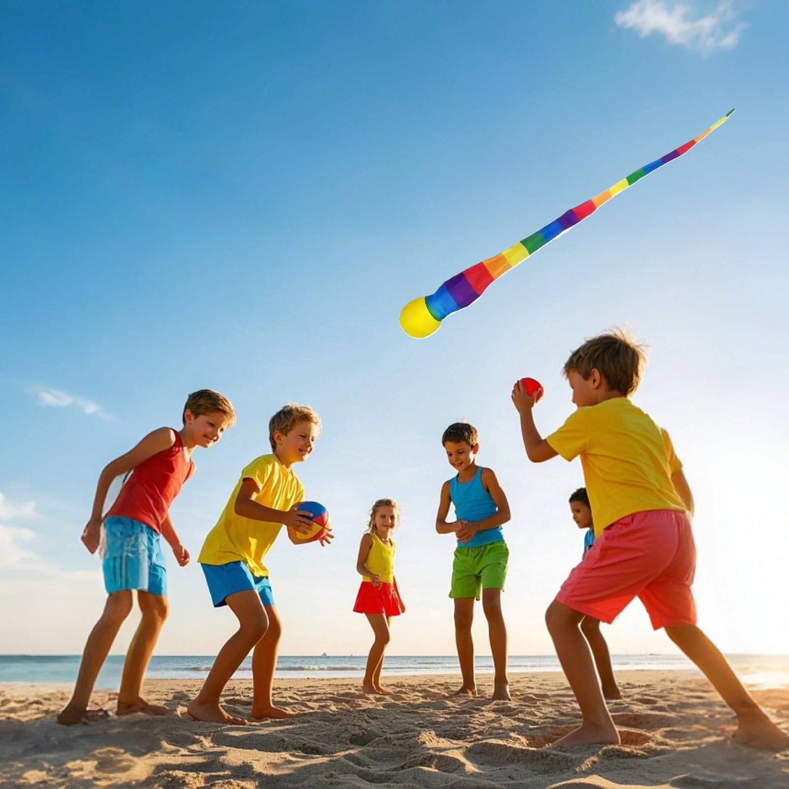 Générique Ballon De Lancer Et Rattrapage,Balles d'Entraînement avec Queue Arc-en-| Jeu de Lancer et Attraper pour et Adultes en Intérieur et Extérieur pour Parc, École, Plage et Jardin