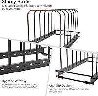 Vista 1 de Cutting Board Organizer Rack, 1-Pack Adjustable Bakeware Organizer Holder for Cabinet Countertop, 7 Slots Metal Rack Cookie Baking Sheet, Pot Pan