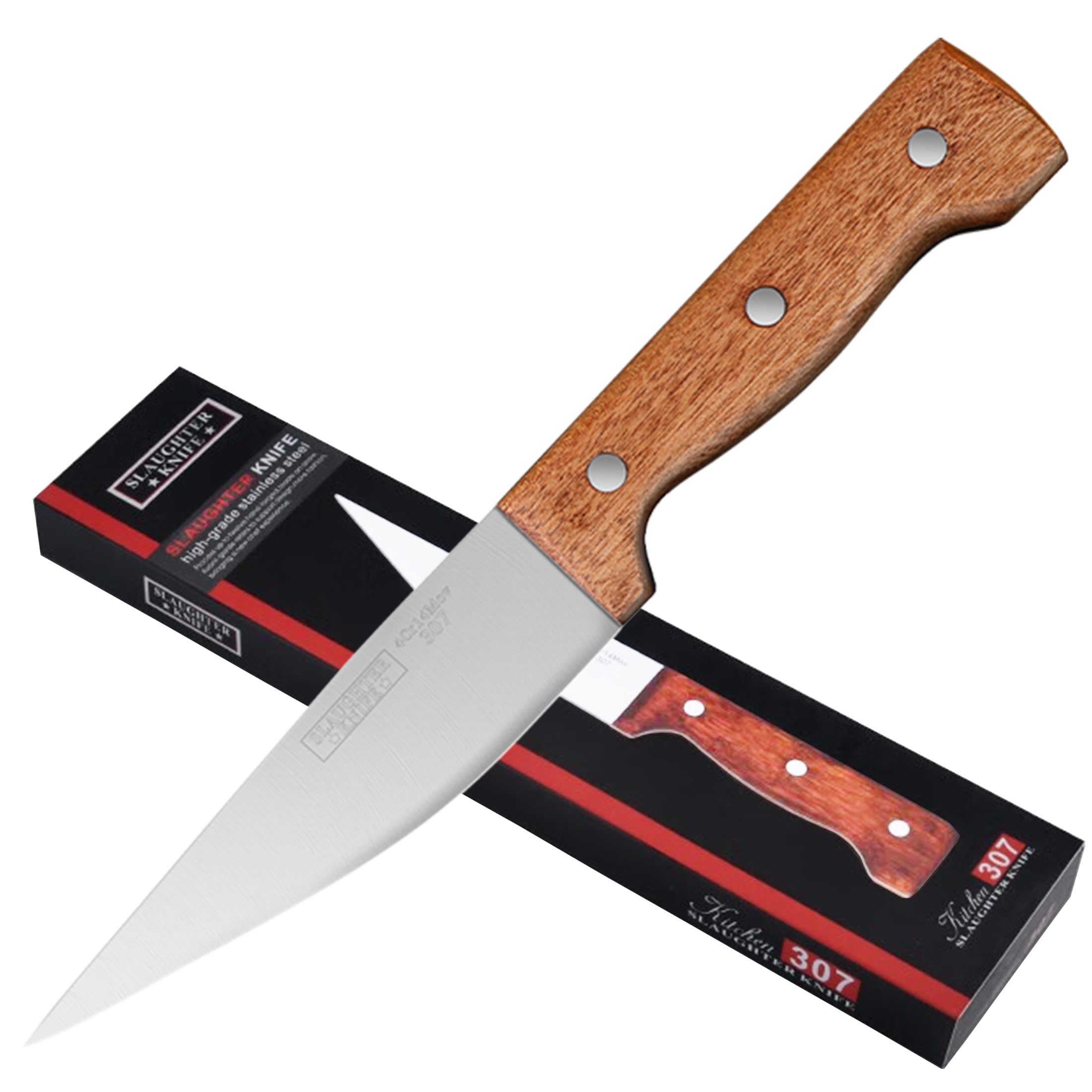 Plys Cuchillo para cortar huesos 13,5 cm, cuchillo para deshuesar carne, mango antideslizante