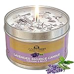 Lavender Sage Smudge Candle (6oz) Soothe & Reset - Pure Sage Energy Cleansing Candle for House Cleansing Negative Energy, Meditation - Spiritual for Protection & Intention -Soy Wax - USA Made