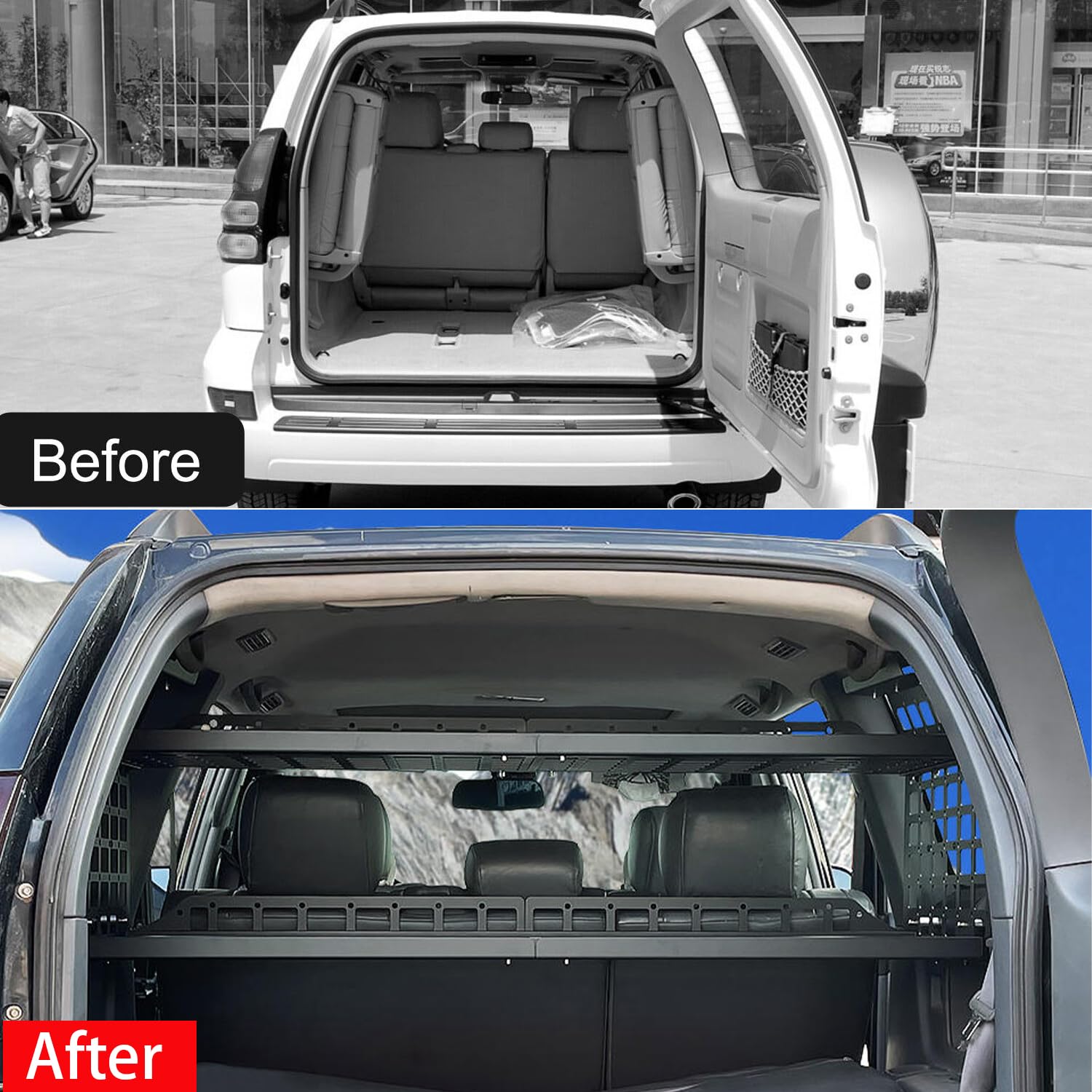 CTH for Lexus GX 470 GX470 2003-2009 Rear Trunk Modification Molle Panel Storage Panel Trunk Organizers Storage Cargo — view 2