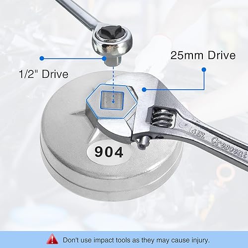Miniatura 4 de Llave de filtro de aceite de 3.110 in herramienta de extracción de filtro de aceite de 15 flautas compatible con filtro de aceite Hyundai