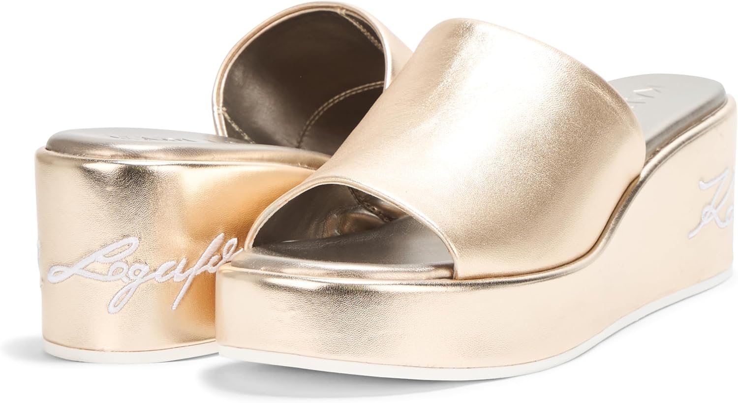 KARL LAGERFELD Women's Calvina Slip on Platform Wedge Sandal