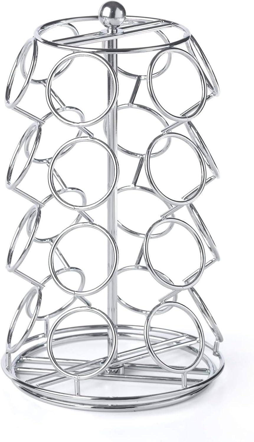Nifty Coffee Pod Carousel – Compatible with K-Cups, 24 Pod Pack Storage, Spins 360-Degrees, Lazy Susan Platform, Modern Chrome Design, Home or Office Kitchen Counter Organizer: Keurig Storage: Home & Kitchen
