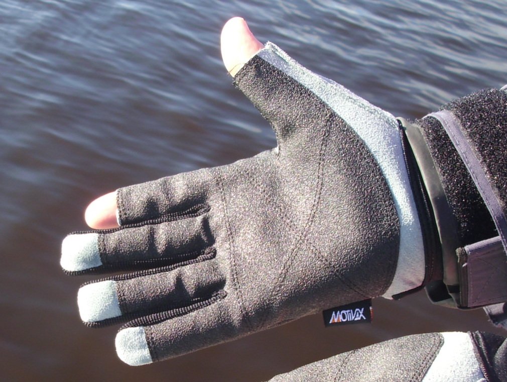 Guanti da vela nero e grigio, retro in neoprene, 2 dita corte