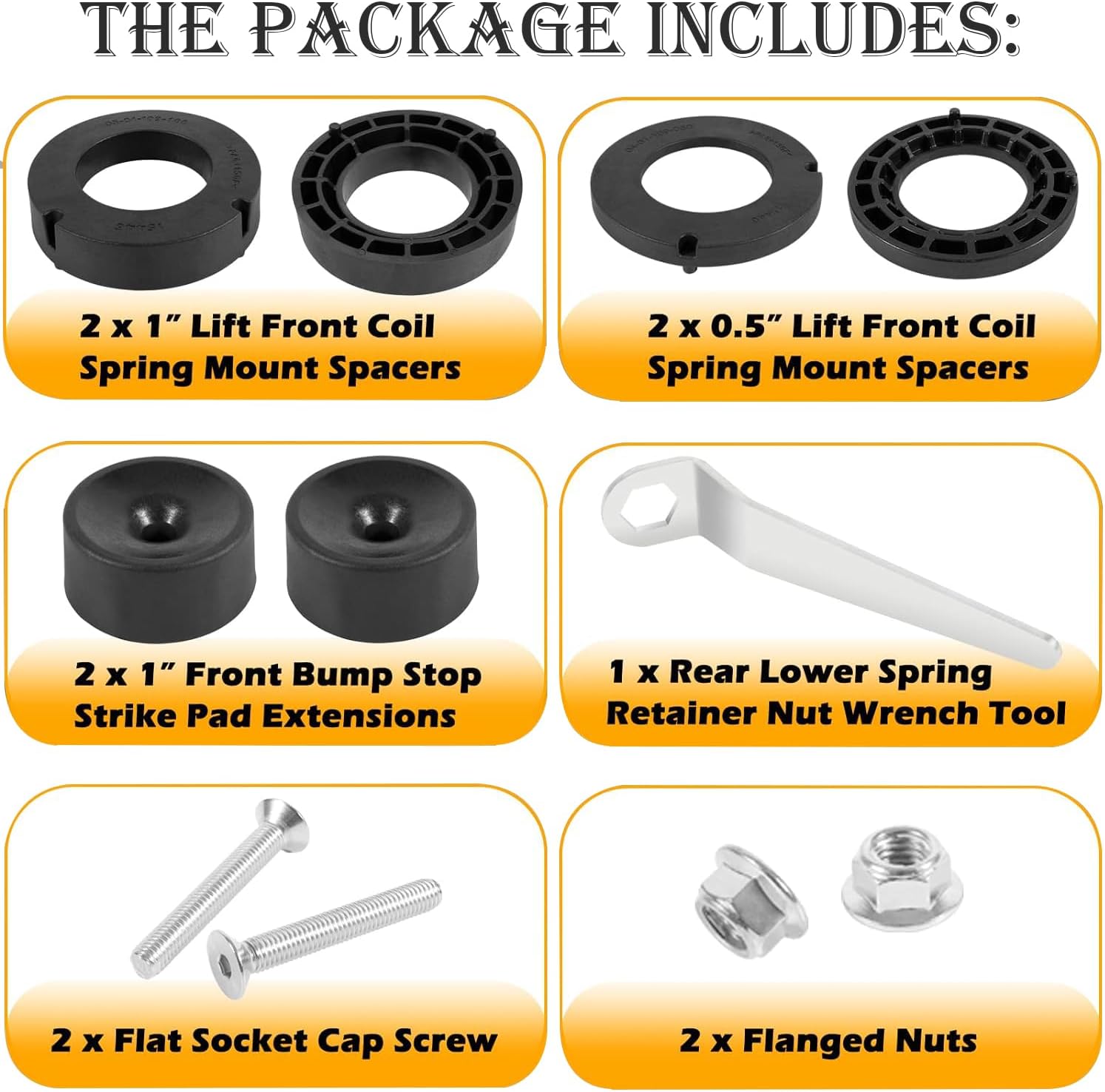 1155300 1.5" High Performance Spacer Leveling Lift Kit without Shock Absorbers Perfectly Compatible with 2020-Current Jeep JT Gladiator