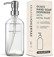 Vista 11 de MaisoNovo - Juego de dispensador de jabón de 2 piezas Botellas blancas de 16.9oz con bombas de acero inoxidable plateado