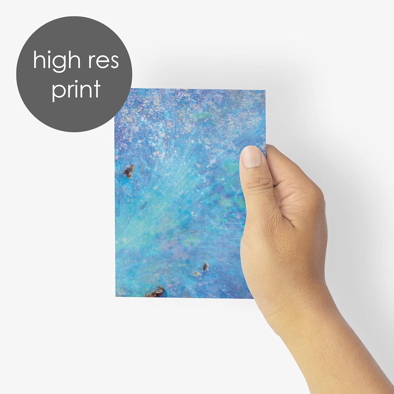 Blue Opal High Res Greeting Cards Boxed Set - 24 Blank Thank You or Just Because Cards w/White Envelopes - Front & Back Designs for Personalized Stationery Printed in the USA by RitzyRose