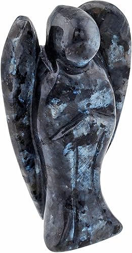 Miniatura 2 de Rockcloud Figuras de ángel guardián talladas con piedras preciosas de cristal curativo de 3 pulgadas, labradorita