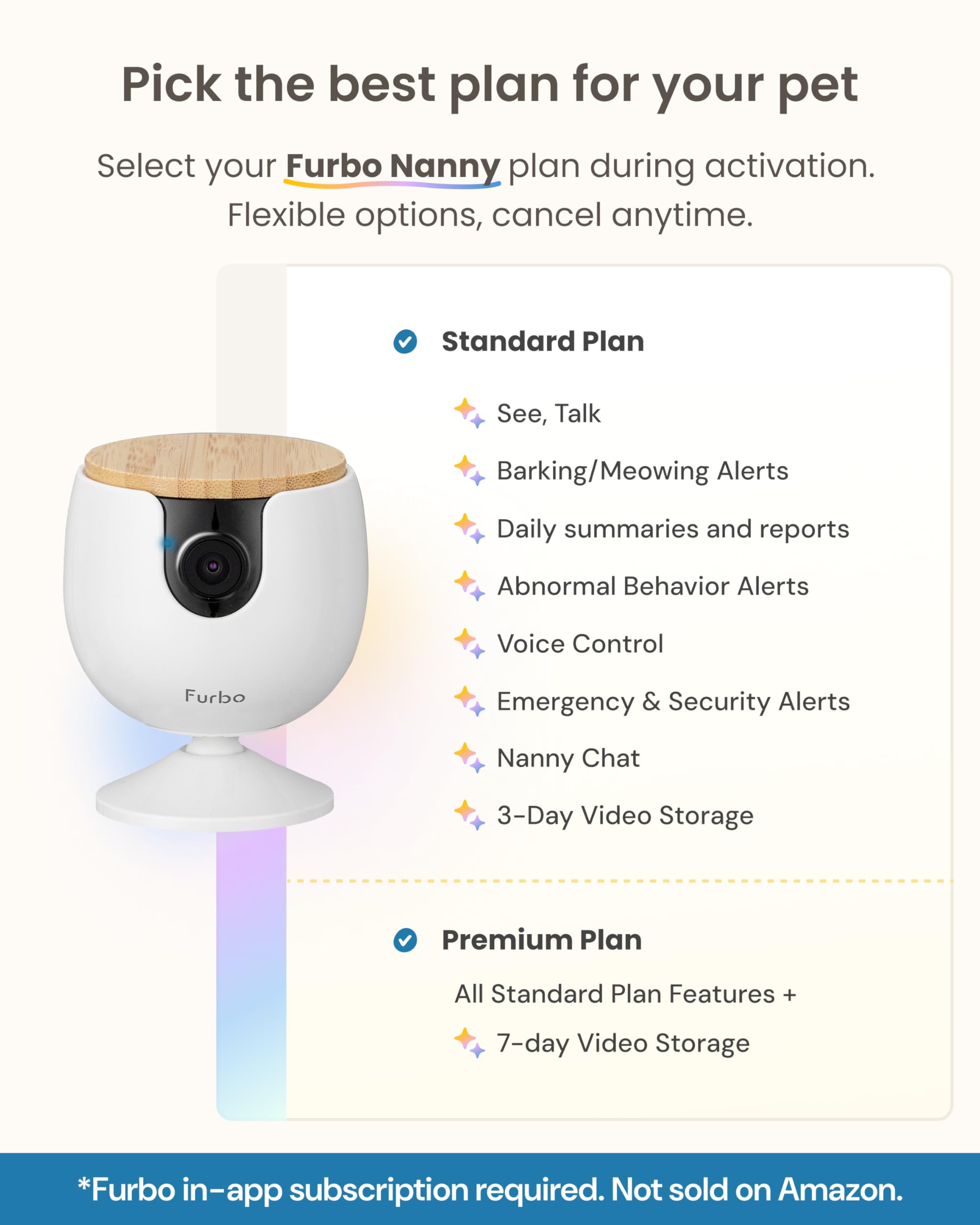 Furbo Mini Pet Camera [Subscription Required] Unlock Camera w/Paid Plan: Home Security with Dog & Cat Safety Alerts, 2-Way Audio, Mountable Smart Cam (Low Risk, 3mo Min. Cancel Anytime) - image 8