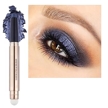 Eyeshadow Stick Eye Makeup Cream Smooth Shimmer Eyeshadow Pencil Primer Glitter Eyeliner Hypoallergenic Waterproof Long Lasting navy blue # 12