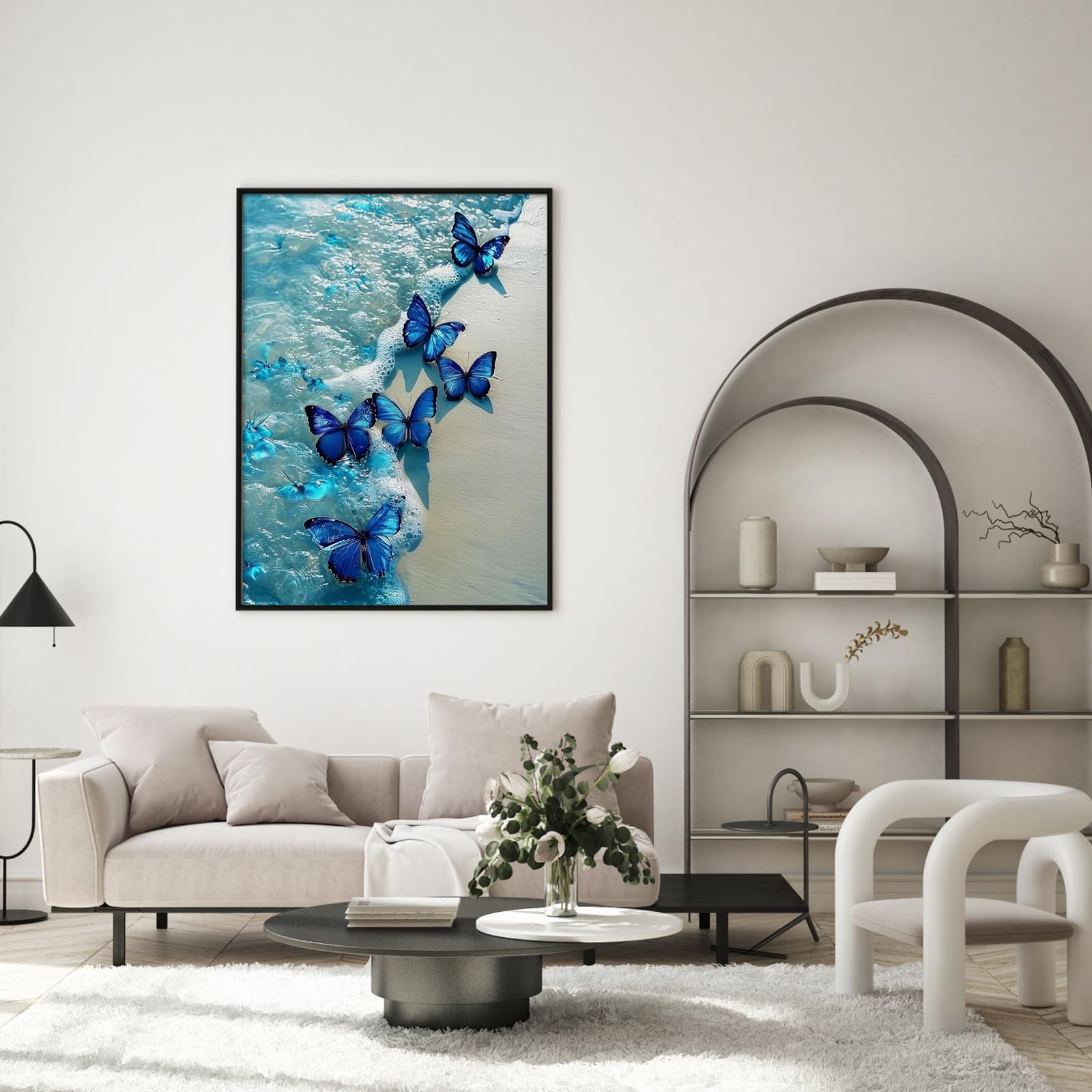 EOBROMD Diamond Painting Pendente Farfalla, Fiore Pittura Diamante Con Catena, Diamond Painting Kit Completo Acrilico Hanging Decorazione