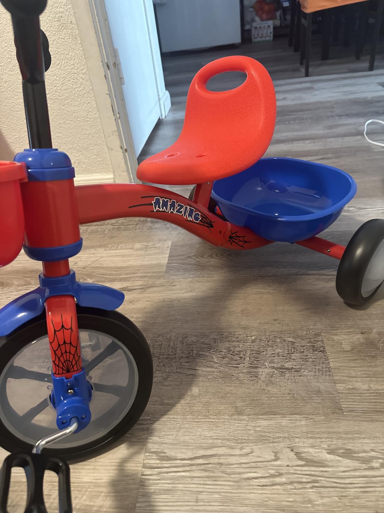 Tricycle/Toddler Balance Bike with Colorful Lighting Wheels for 1-5 Year Olds (Spider-Man themed per listing)