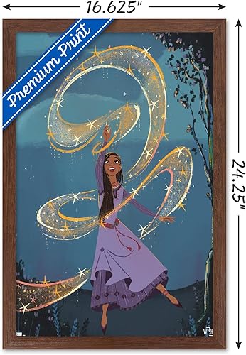Vista 22 de Trends International Disney Wish - Póster de collage 6 (Asha), 34 pulgadas de largo x 22.4 pulgadas, paquete de póster y clip