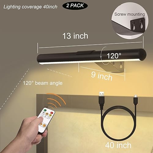 Miniatura 4 de Paquete de 2 luces de imagen recargables con control remoto, luz de pintura a batería para exhibición de ilustraciones de metal completo 3 CCT,