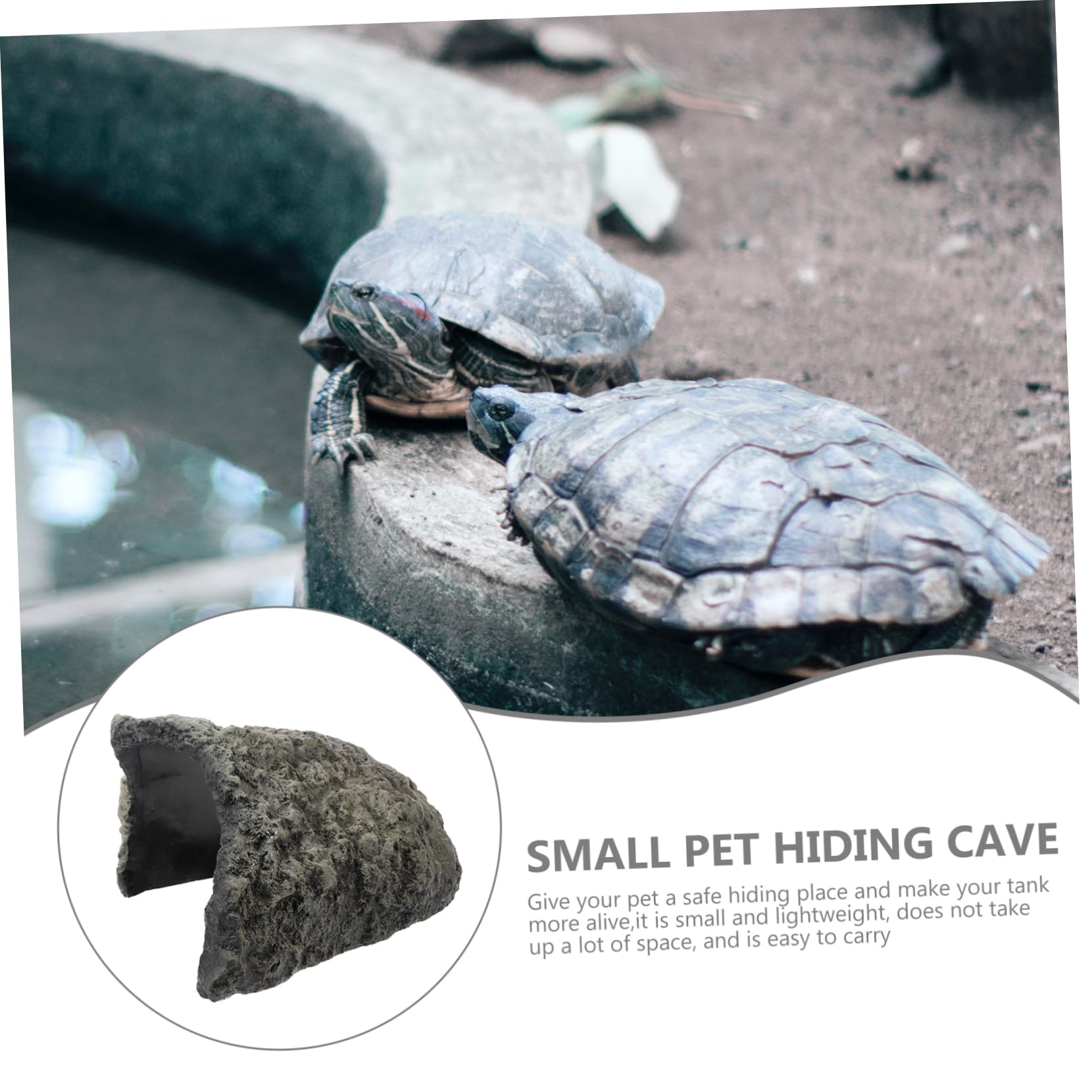 Cueva de Resina para Reptiles, Escondite Decorativo Ligero | Casa para Tortugas y Reptiles, Uso en Terrario Decor, Acabado en Resina