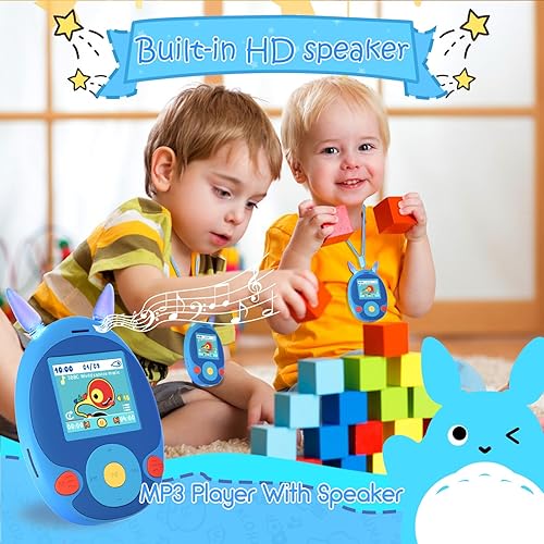Miniatura 4 de Reproductor MP3 de 64 GB para niños, reproductor de MP3 para niños con Bluetooth, altavoz frontal, juegos, grabadora, luces de oído, alarma,