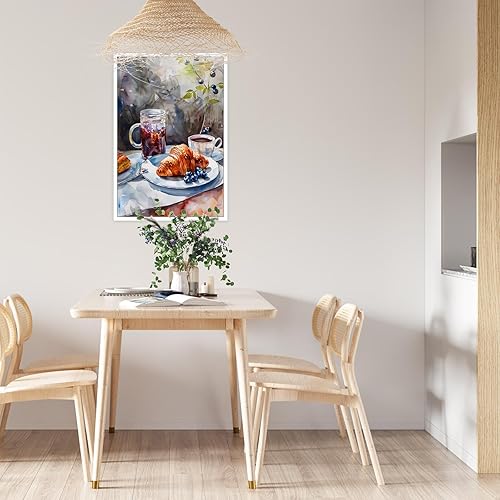 Miniatura 5 de Arte de pared vintage para café, comida y cocina, pan, pasteles, bebidas, pósteres de lienzo funky para mesa de comedor, impresiones de té de la