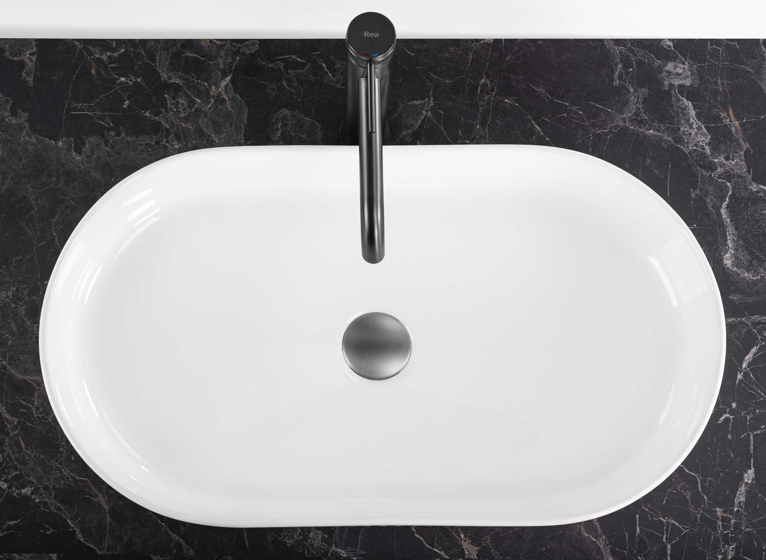 Lavabo Sobre Encimera Rea Vanda 61 Blanco