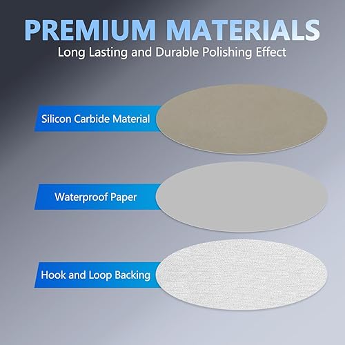 Miniatura 4 de VIBRATITE 40 discos de lija de 3 pulgadas, hojas de papel de lija húmedo y seco, surtido de grano 80 a 7000, papel de lija de carburo de silicio con