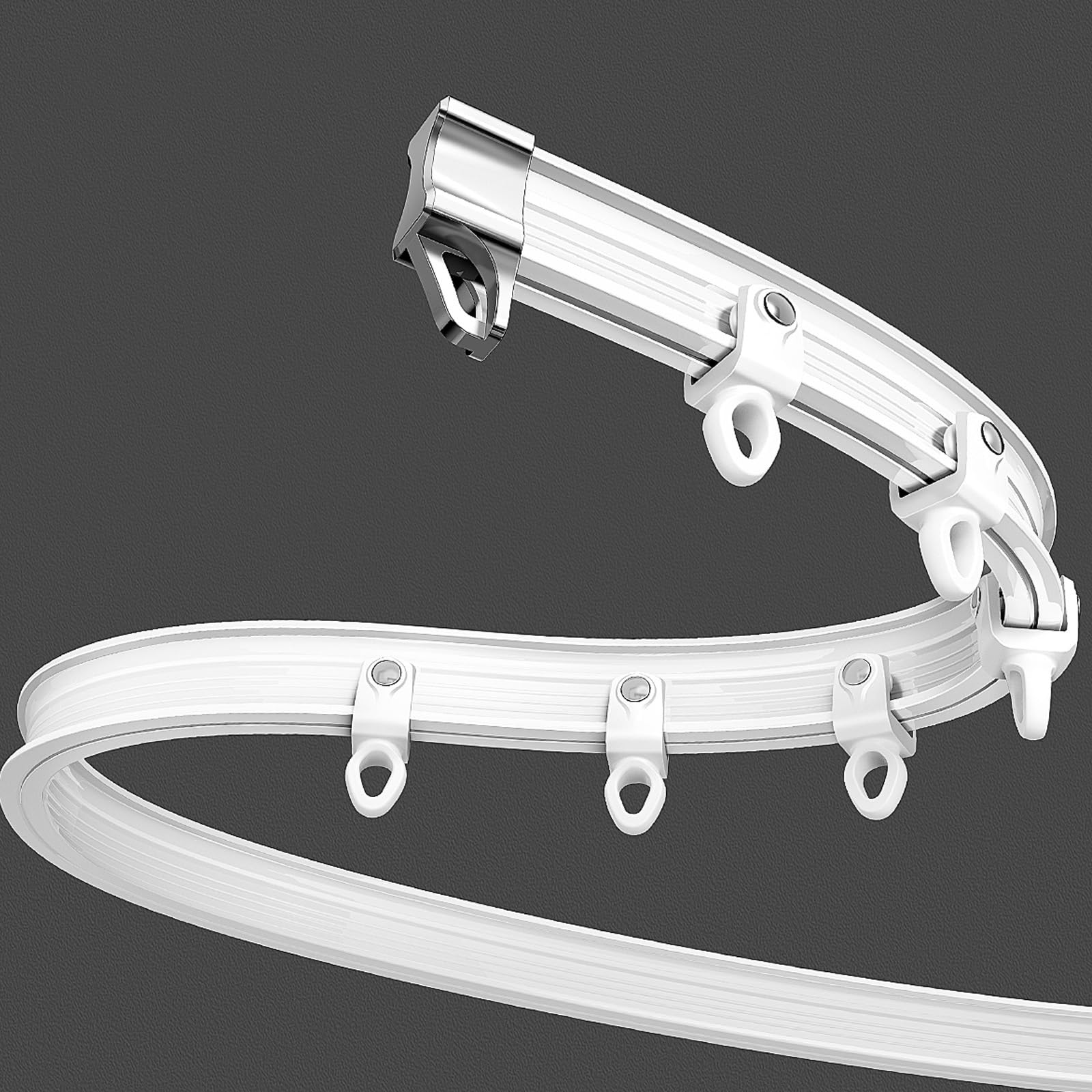 Binario Tenda Flessibile 3 Metri Per Soffitto - Curvabile, Con Rulli E Ganci, Per Doccia E Camper - Foto 10