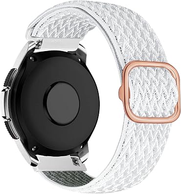 20mm Braided Solo Loop Nylon Band Silicone Compatible with Samsung Galaxy Watch 5 40mm 44mm/5 Pro 45mm/4/4 Classic 42mm 46mm/Galaxy 3 41mm/Galaxy Active/Active2 Woven Elastic strap